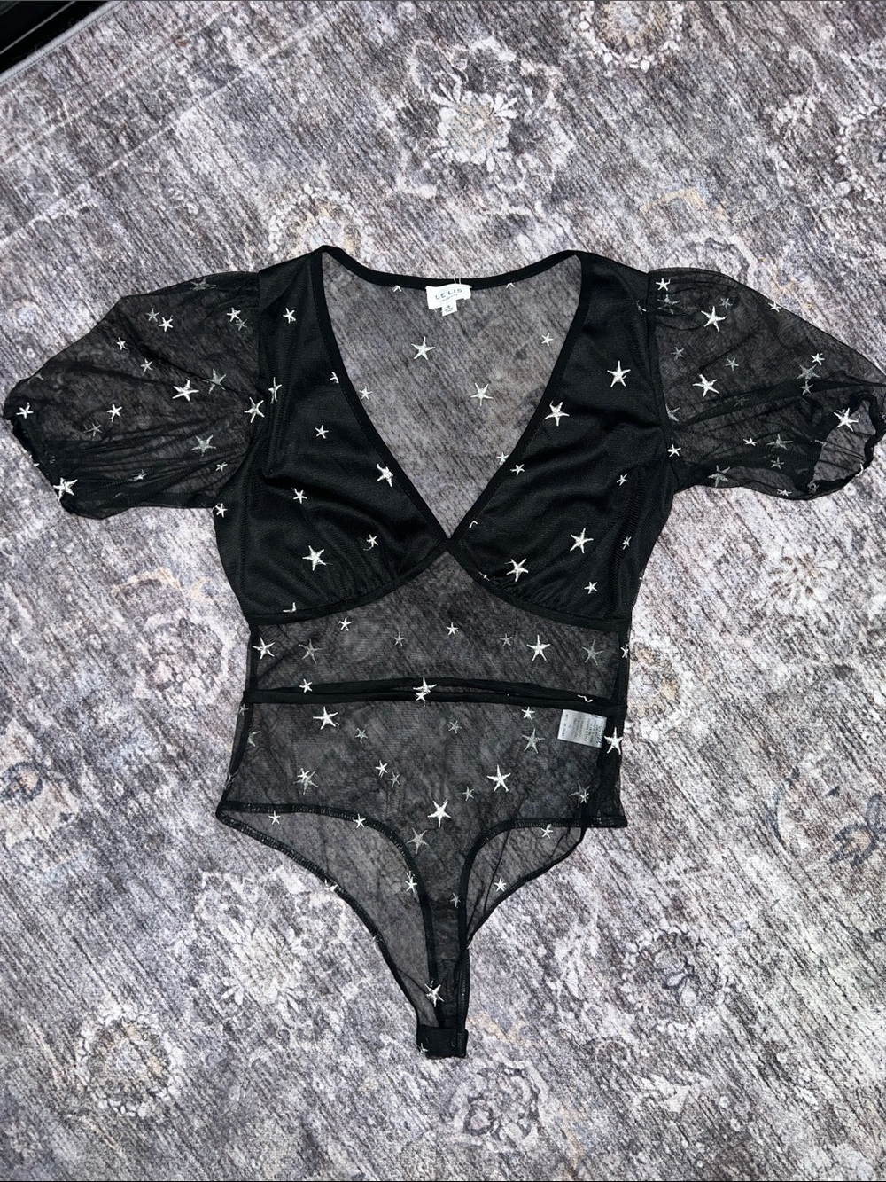Sheer with Stars Le Lis Collection Bodysuit